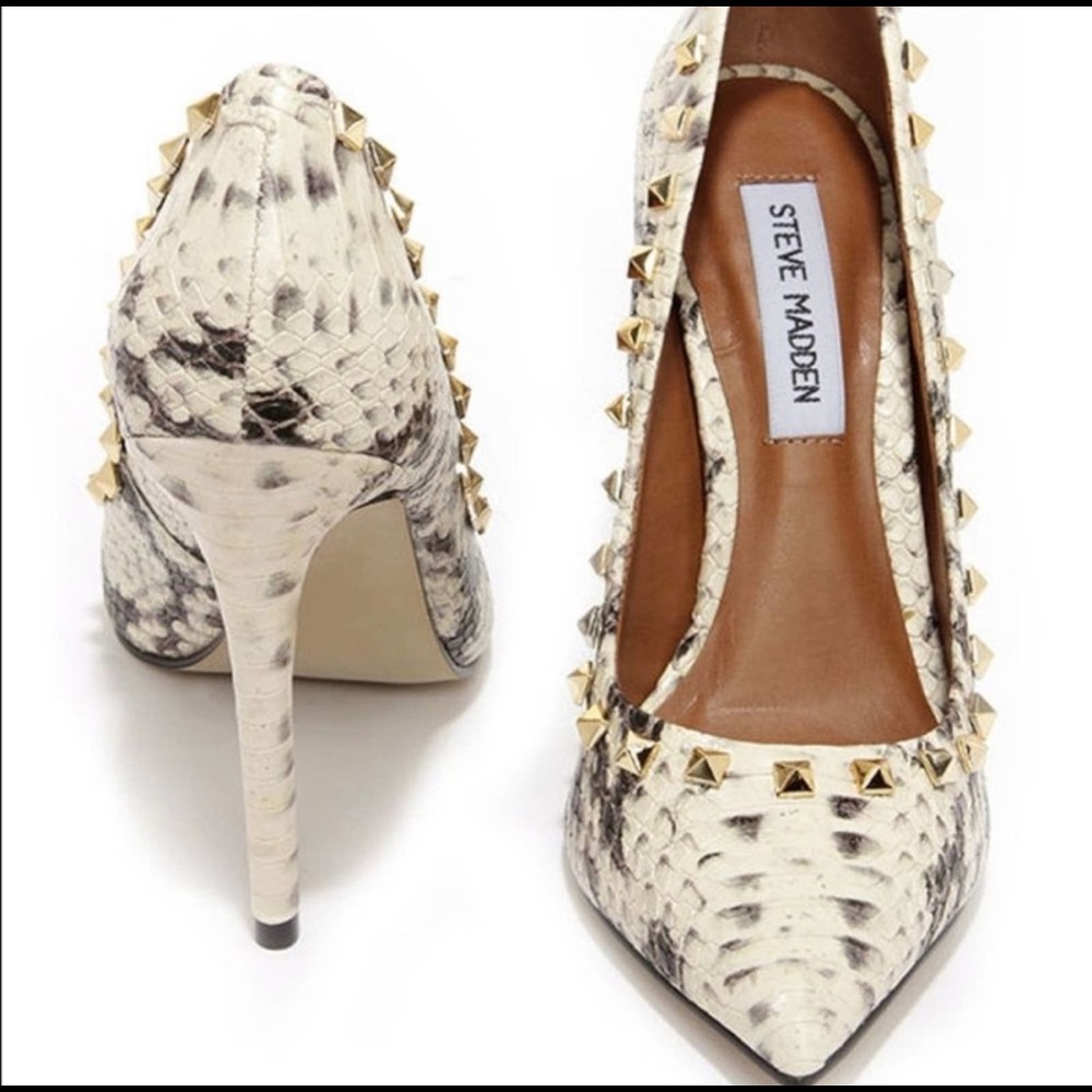 Steve Madden snake and gold studded heels 7.5